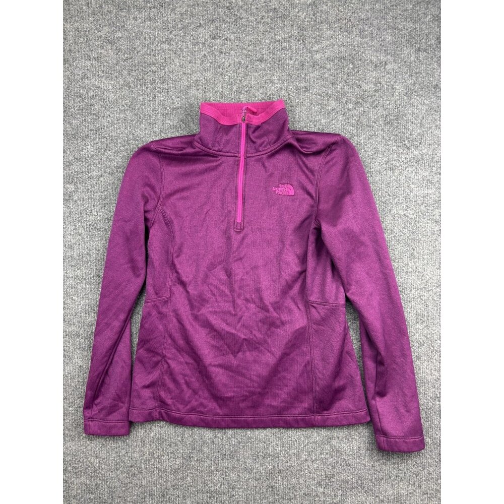 The North Face Pullover Womens Medium Purple‎ Pink Quarter Zip Stretch Fleece